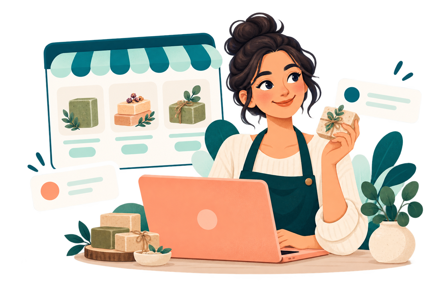 Lisa verkauft ihre Produkte mit PocketShop