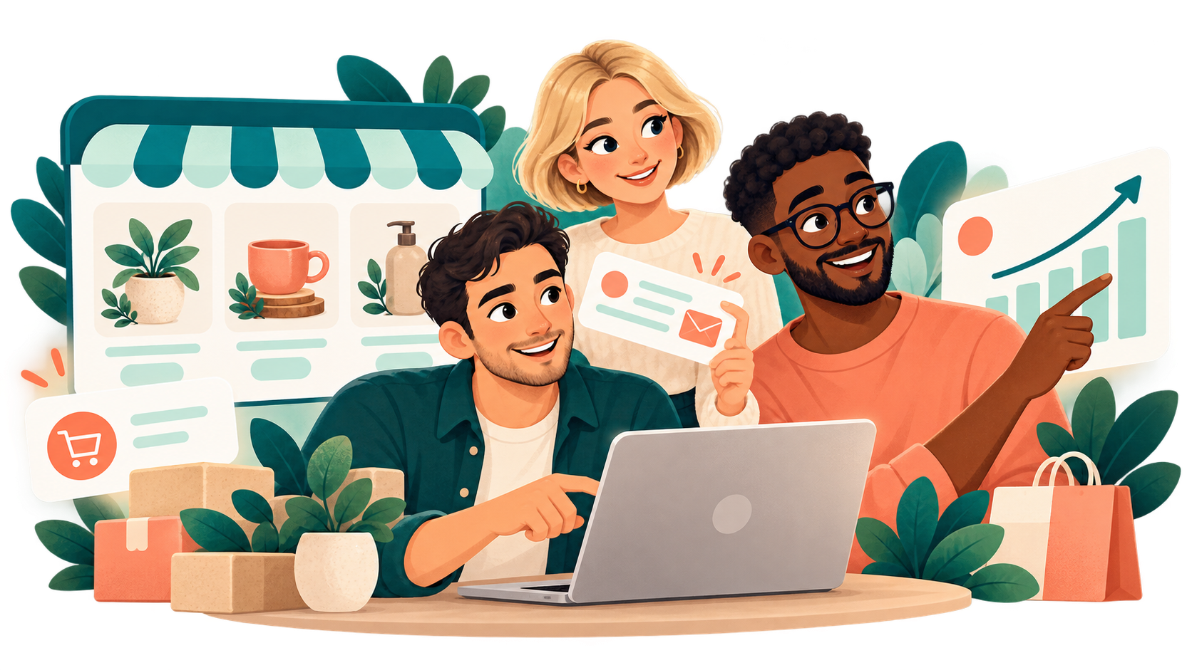 Jonas, Anna und David wachsen mit ihrem PocketShop